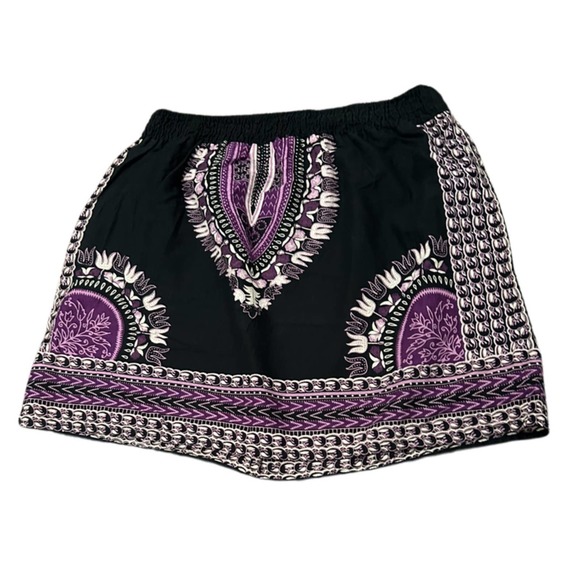 Cotton Mini Skirt with Vibrant Print Perfect for Festivals / Medium - Picture 3 of 4